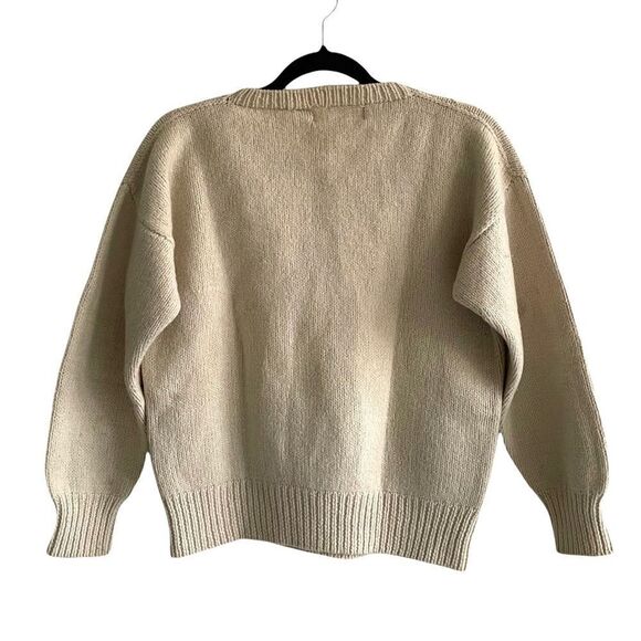 OUTBACK RED vintage crew neck long sleeve sweater moose cream S/M - Picture 3 of 7